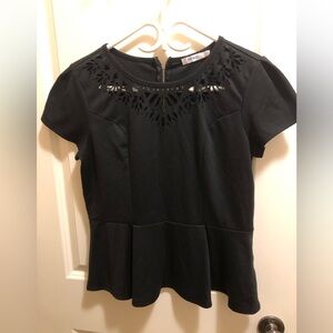 Vintage style black cut out top